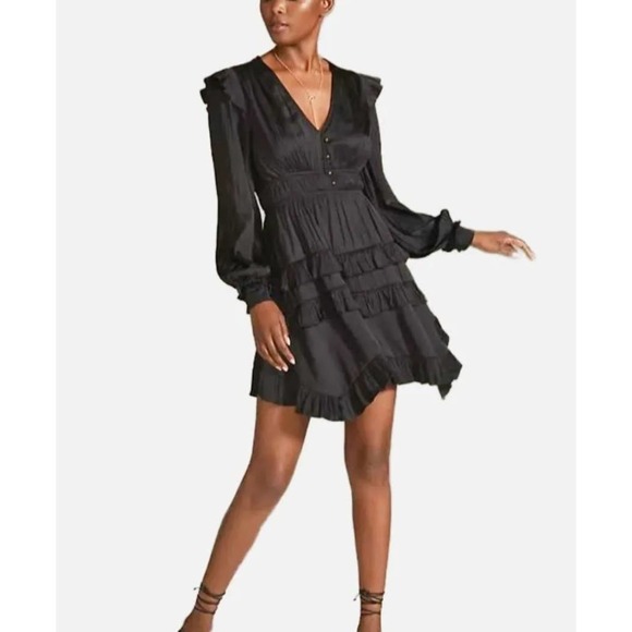 Anthropologie Black Ruffled Tiered Sundress - Picture 2 of 12